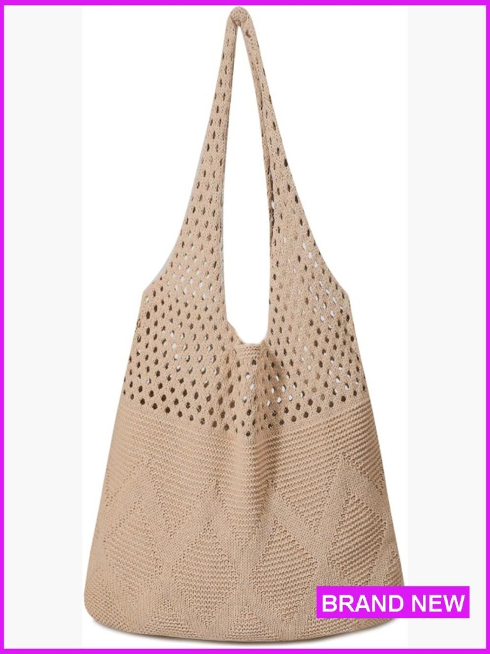 Crochet Tote Bag Mesh Beach Bag Knitted Shoulder Hobo Vacation Boho